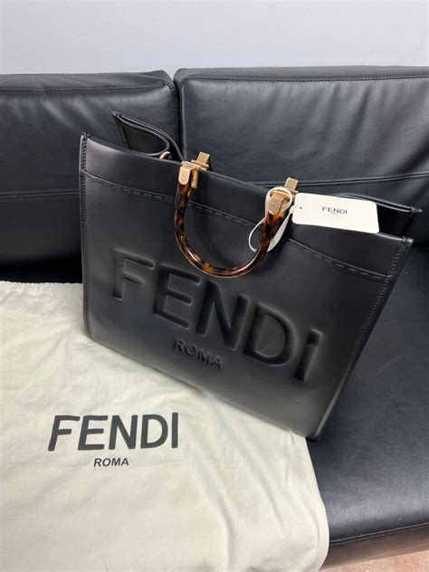 fendi black leather bag|Fendi roma bag.